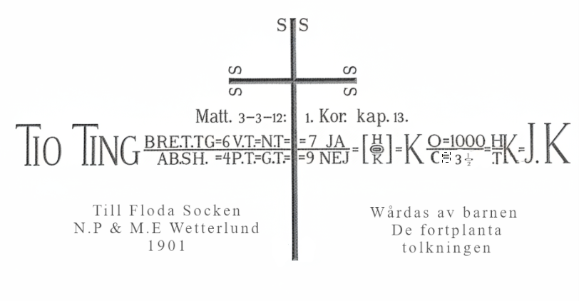 Gravsten med religiösa symboler.